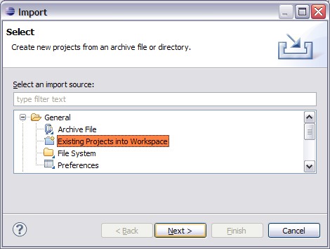import existing project