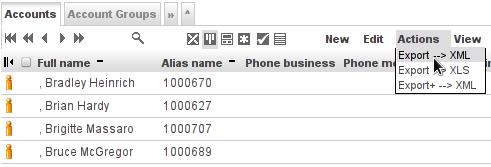 Default Grid Actions